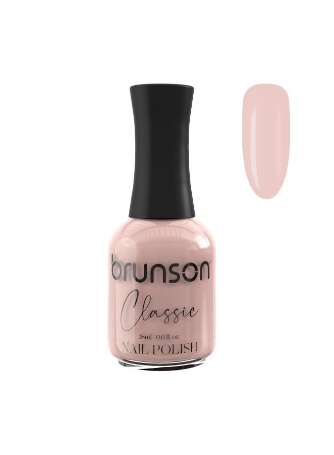 Brunson Classic Nail Polish 18ml Fast Dry Nail Lacquer Nail Harderner Normal Polish Glossy Gel Effect Quick Air Dry Long-Lasting Natural Nail Enamel Salon Quality Manicure Pedicure Regular Polish - Image 1